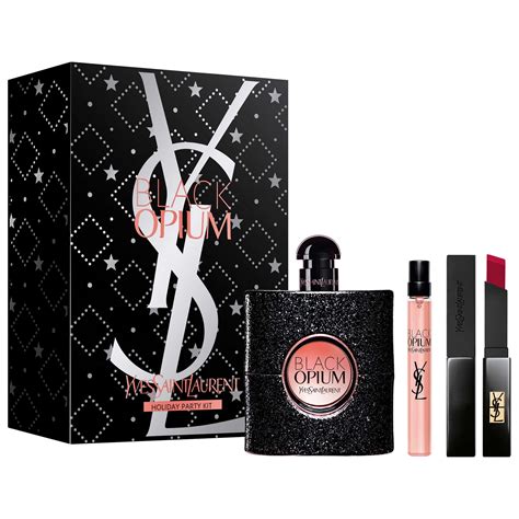 coffret yves saint laurent black opium|opium black gift set boots.